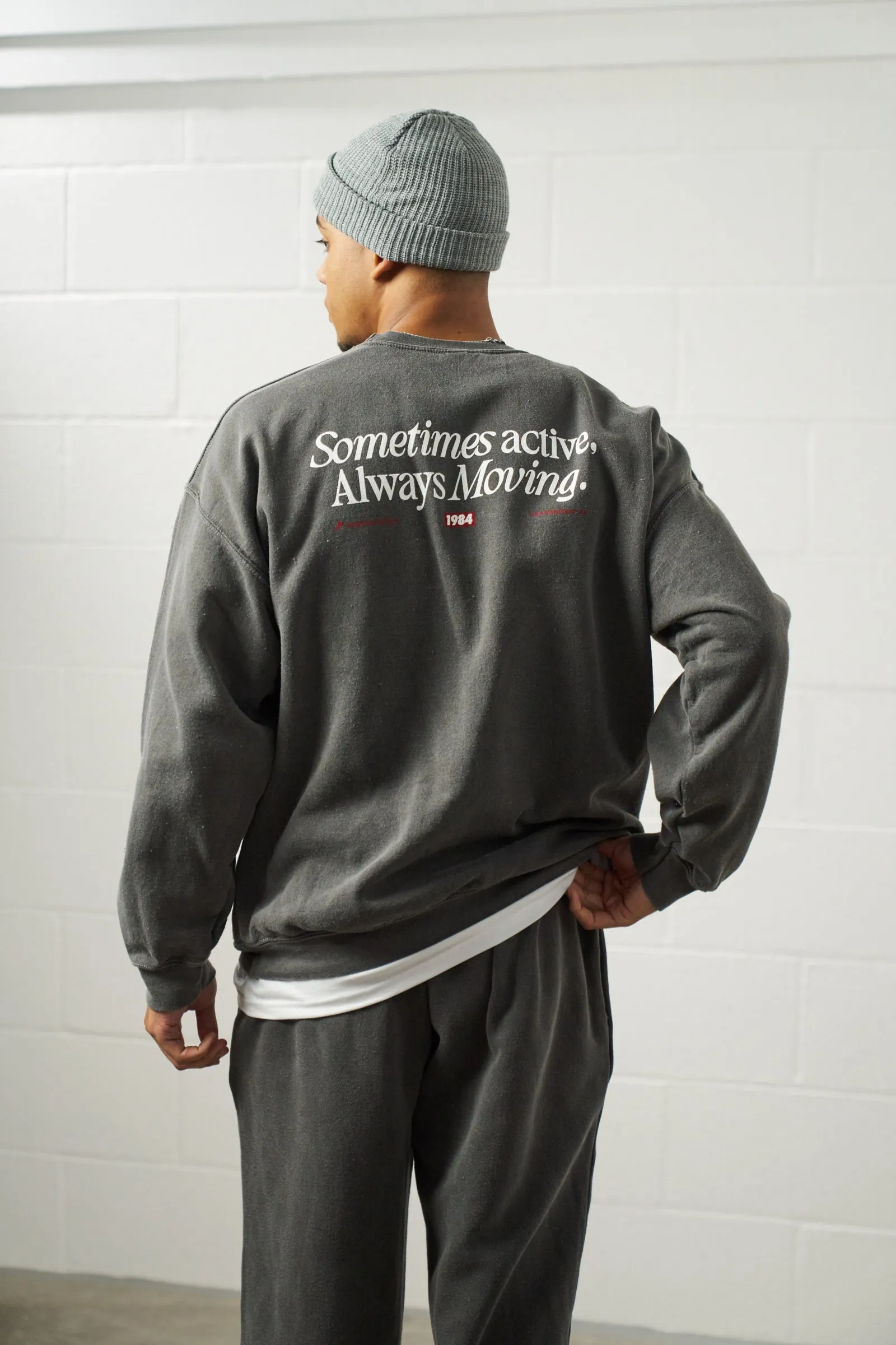Vice 84 'Always Moving' Vintage Washed Sweater - Black Seasonal Layer