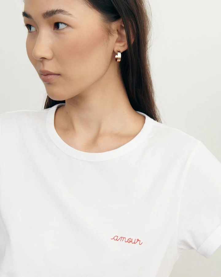 Amour Organic Cotton T-Shirt Heavyweight Weave Denim combination