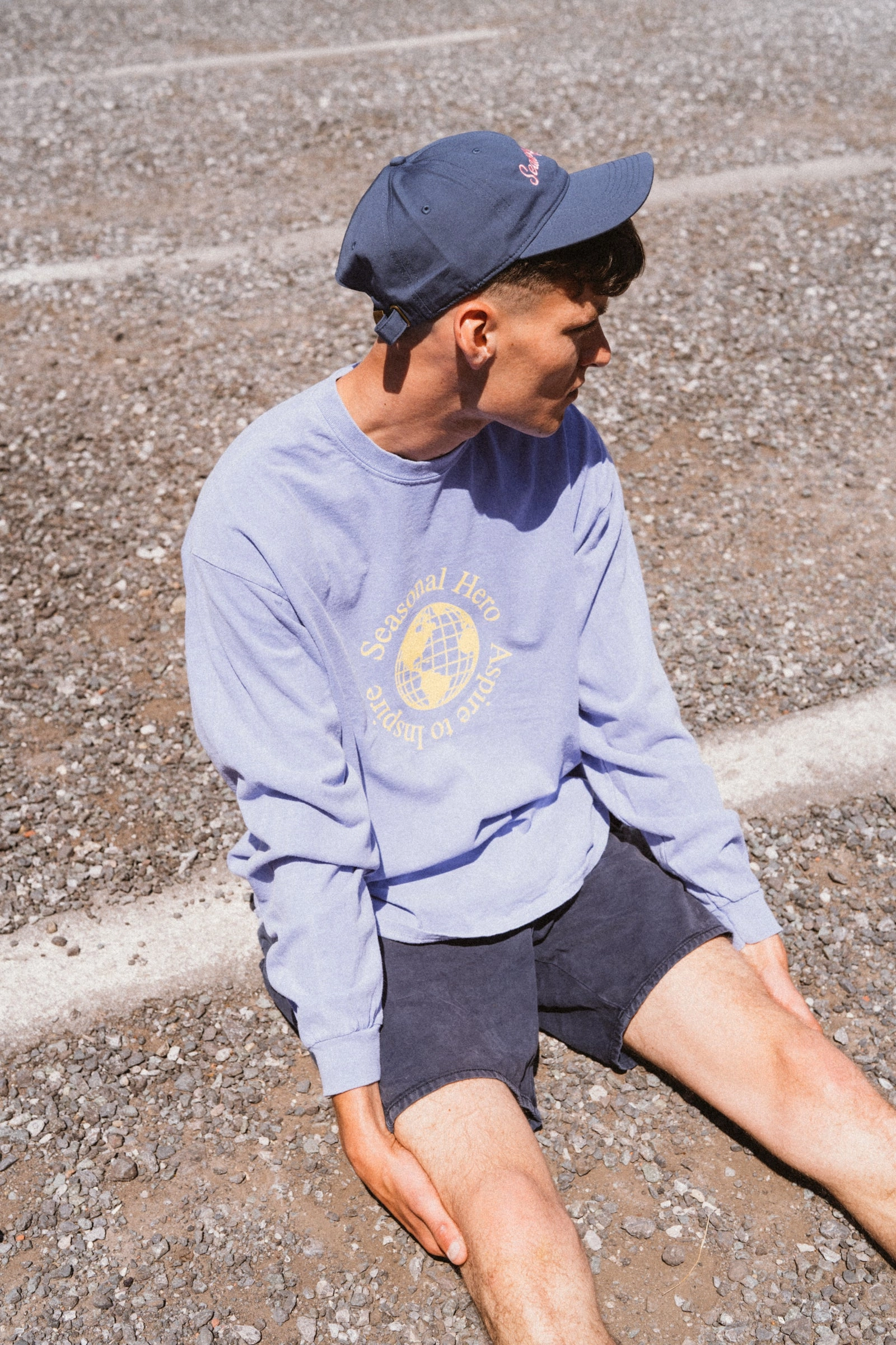 Seasonal Hero 'Aspire' Vintage Washed Longsleeve Tee - Orchid Relaxing Fit