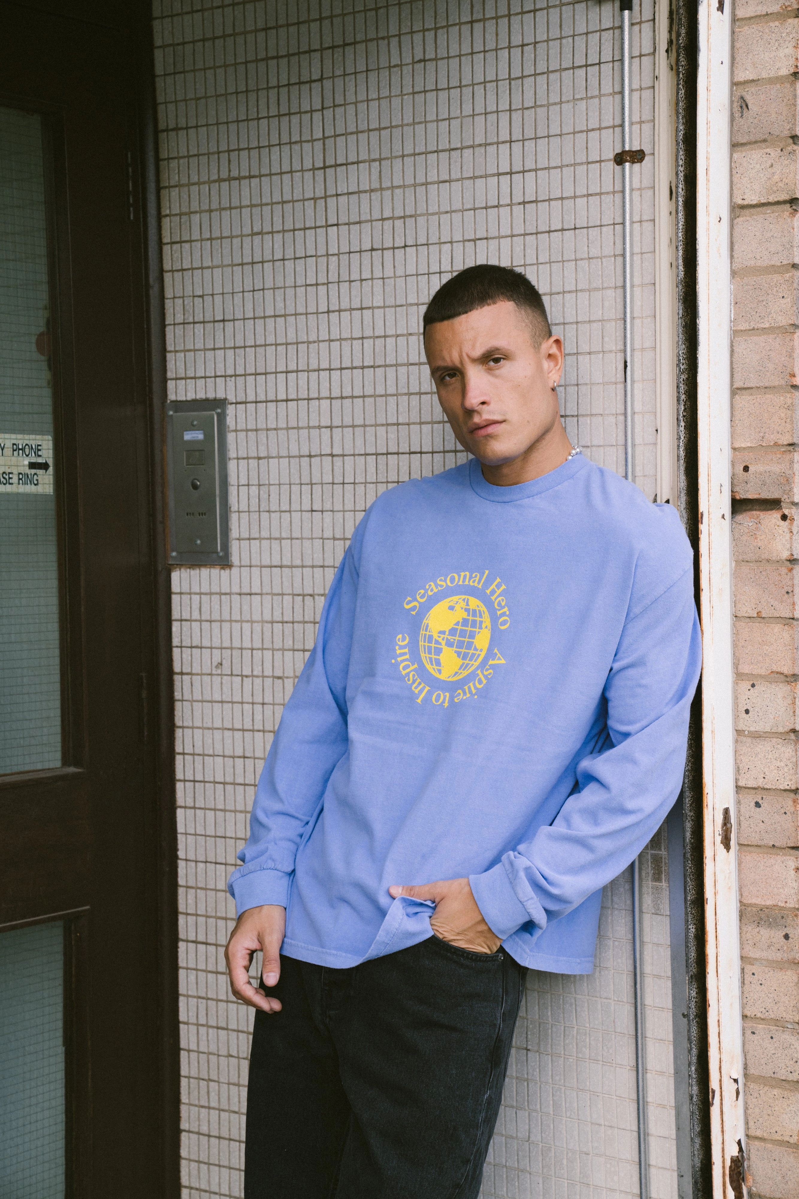 Seasonal Hero 'Aspire' Vintage Washed Longsleeve Tee - Orchid Fashionable Wear