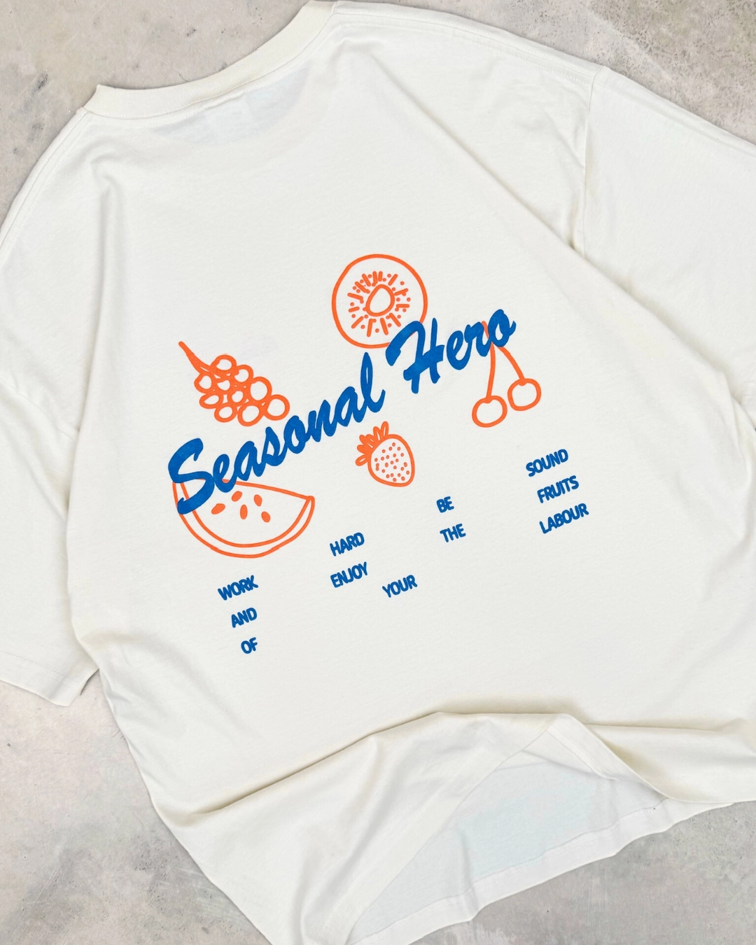 Seasonal Hero 'Fruits Of Your Labour' Tee - Ecru Travel Style Trend