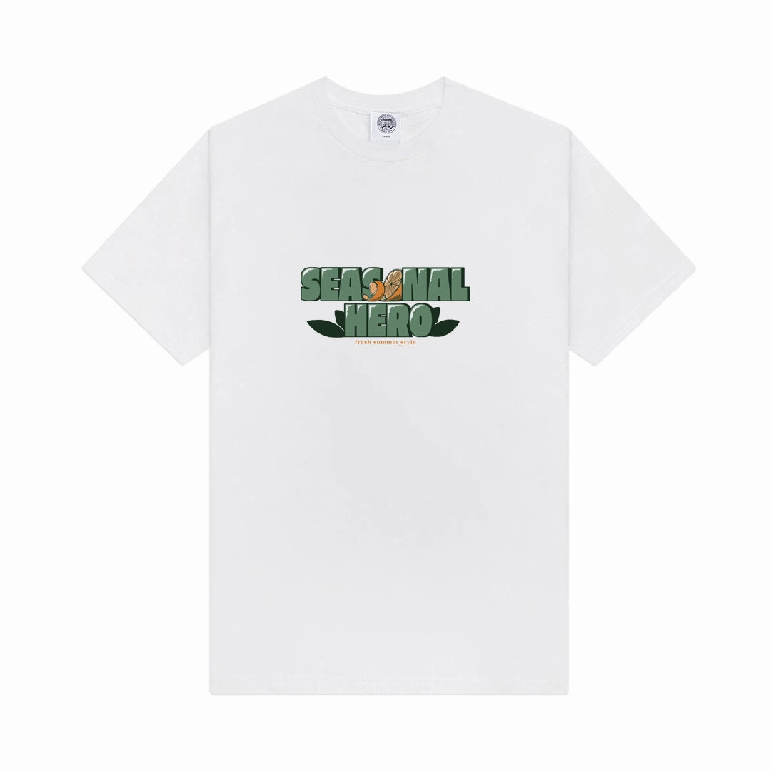 Seasonal Hero 'Oranges' Tee - White Comfy Fit