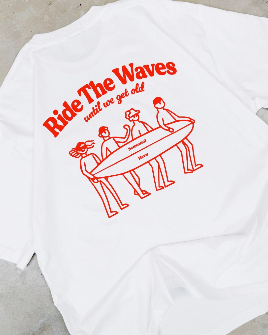 Seasonal Hero 'Ride The Waves' Tee - White Holiday Casual Simple Look