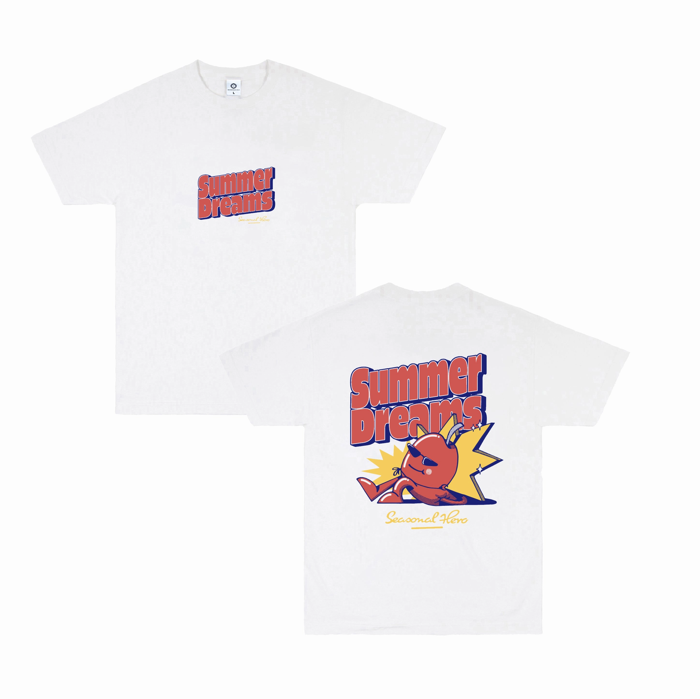 Soft and Relaxed Seasonal Hero 'Summer Dreams' Tee - White