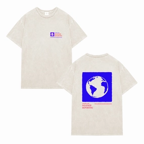 Seasonal Hero 'Weather Reporting' Vintage Washed Tee - Cream Ethically Sourced Material Basic Comfort