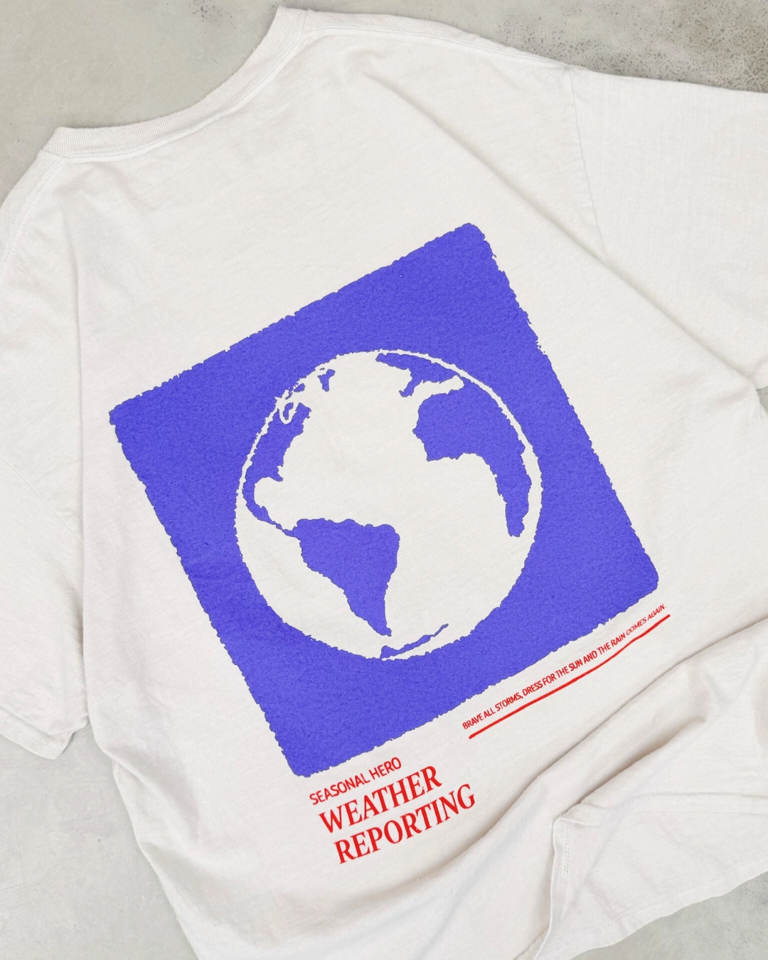 Layering Options Seasonal Hero 'Weather Reporting' Vintage Washed Tee - Cream