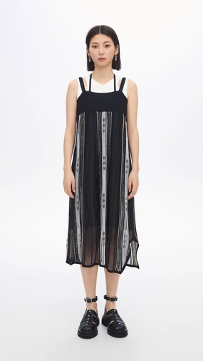 Pattern Knit Dress Movement Feel