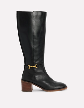 Feather Light Cold Weather Commuter Iris Snaffle Heel Boot-Black