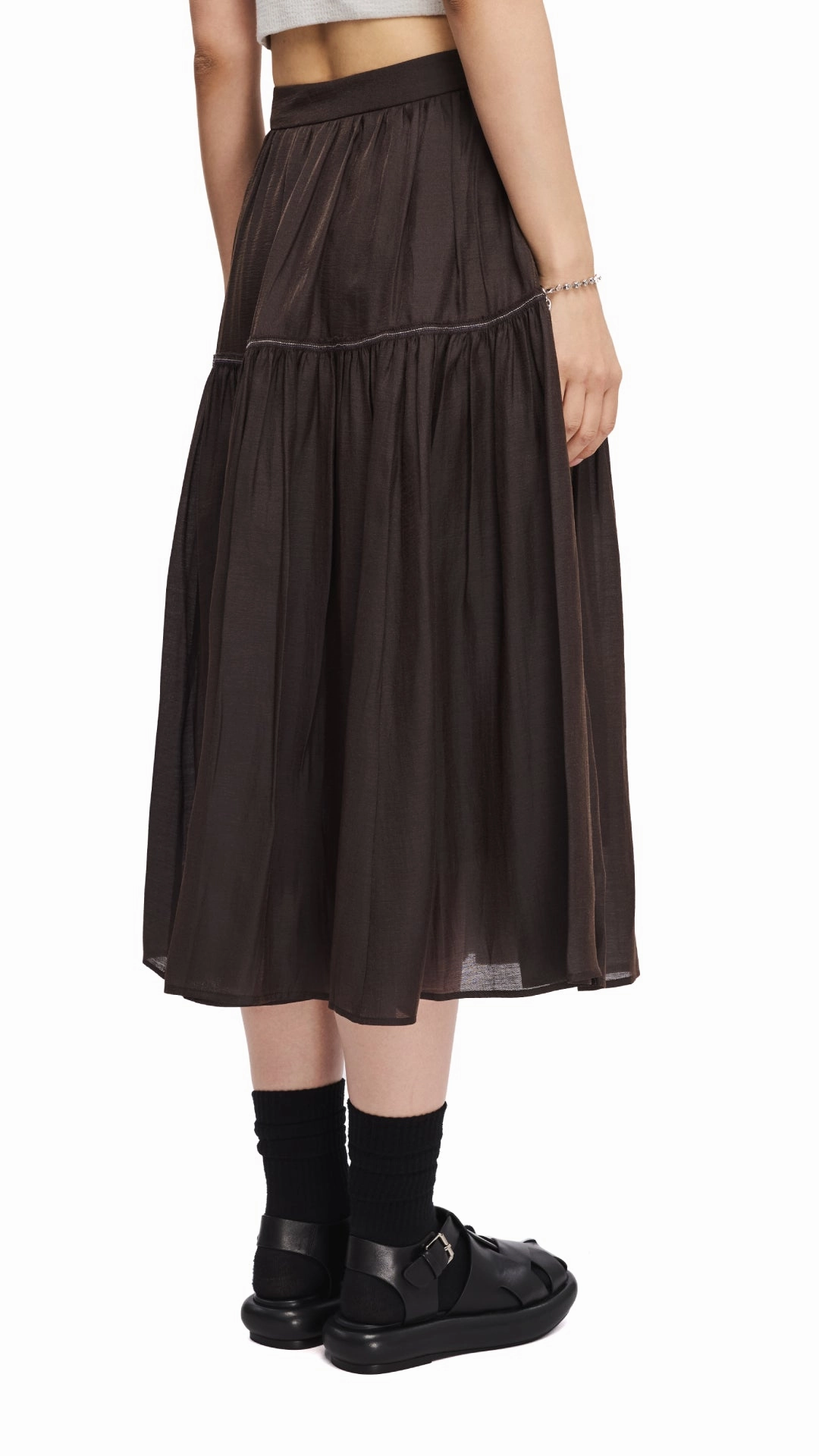 See-Through Gypsy Skirt Crafted Detail Sleek Outfit