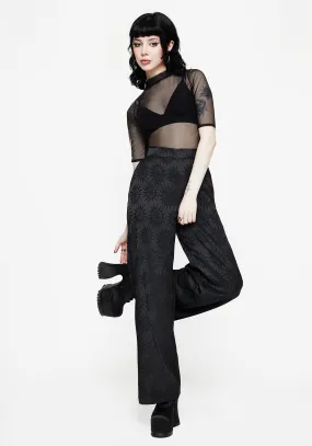 Semine Celestial Printed Wide Leg Trousers Breathable Comfort Fit Functional Ease