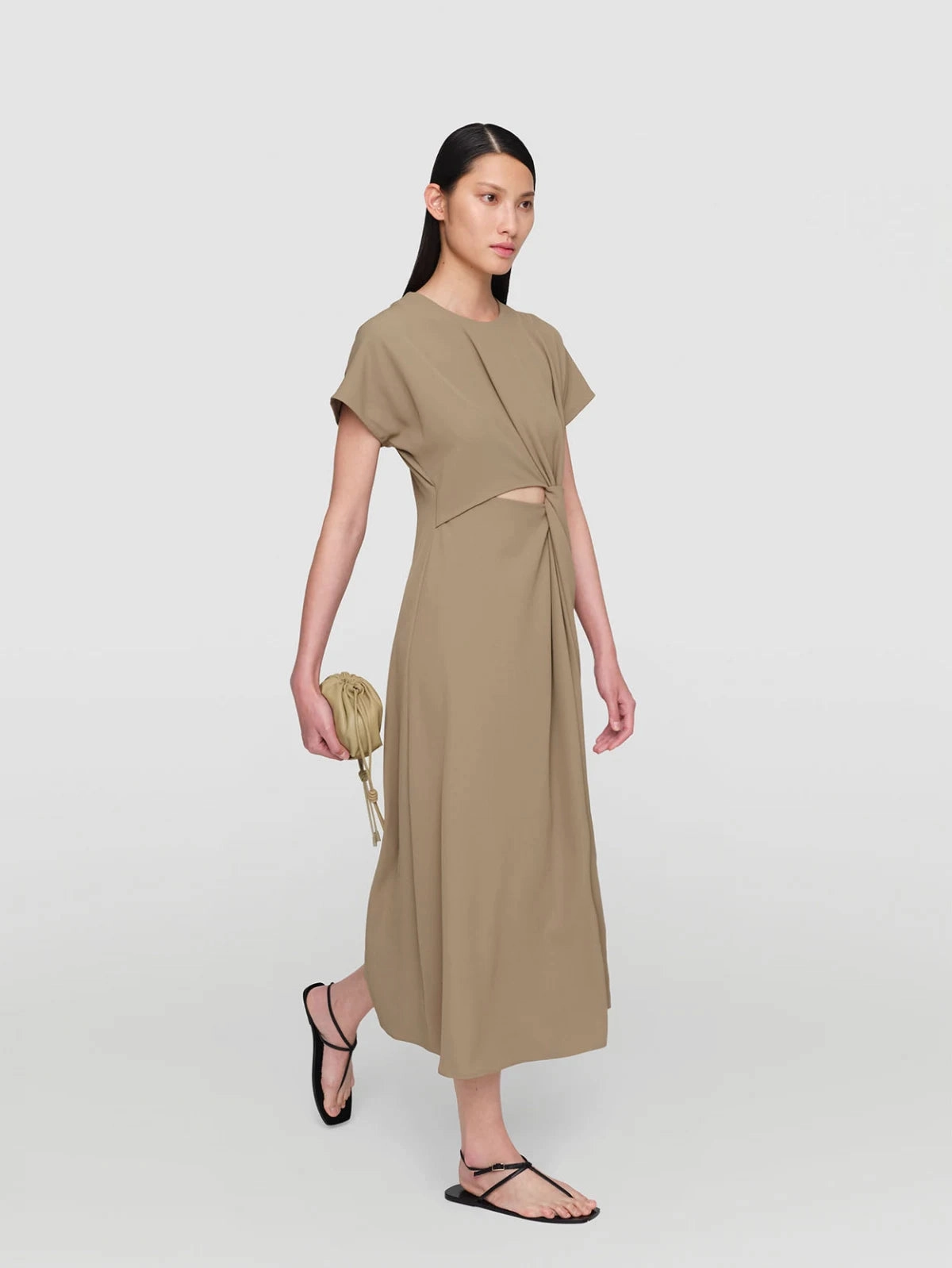 Shape Retention Sepia Judith Tri Acetate Dress