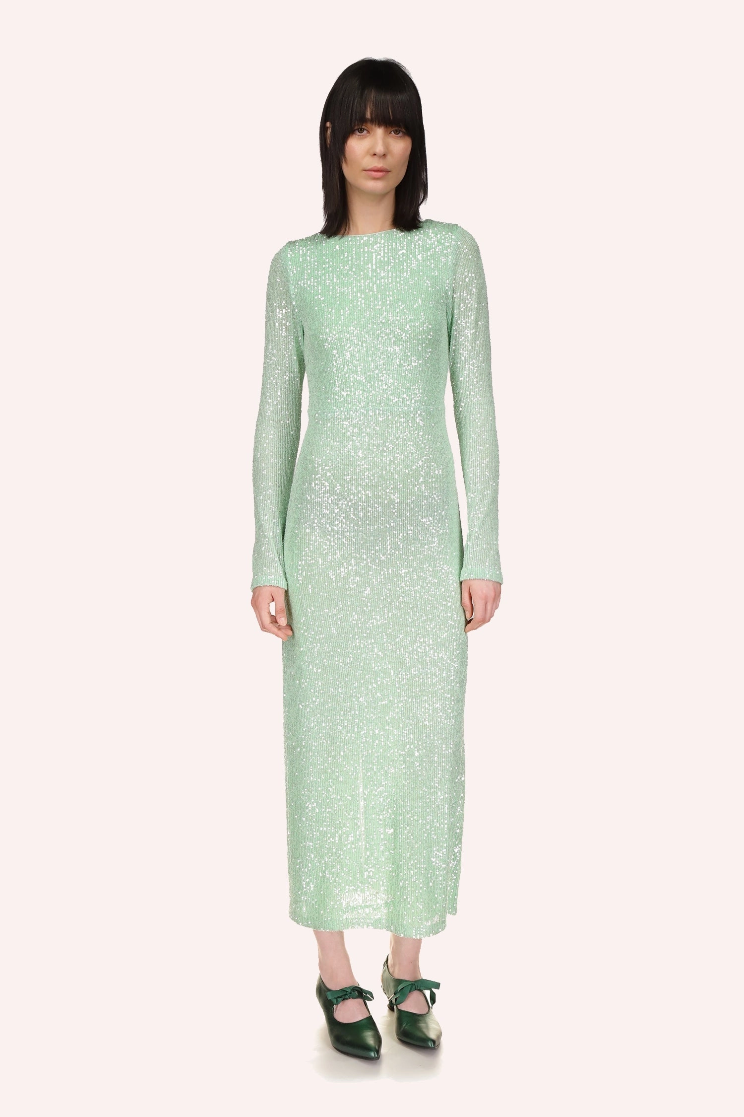 Sequin Mesh Dress Nature Bloom DurableStitching