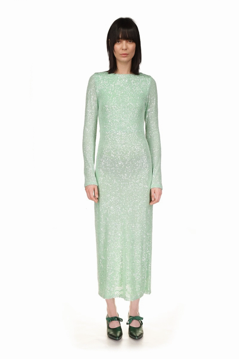 Classic A-line design All-day Comfort Sequin Mesh Dress