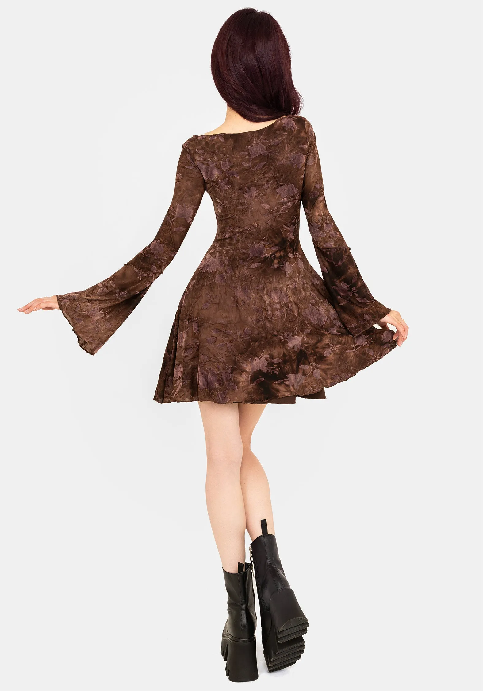 Serenade Long Sleeve Floral Mini Dress Subtle Comfort