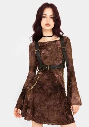 City-Style Urban Light Serenade Long Sleeve Floral Mini Dress