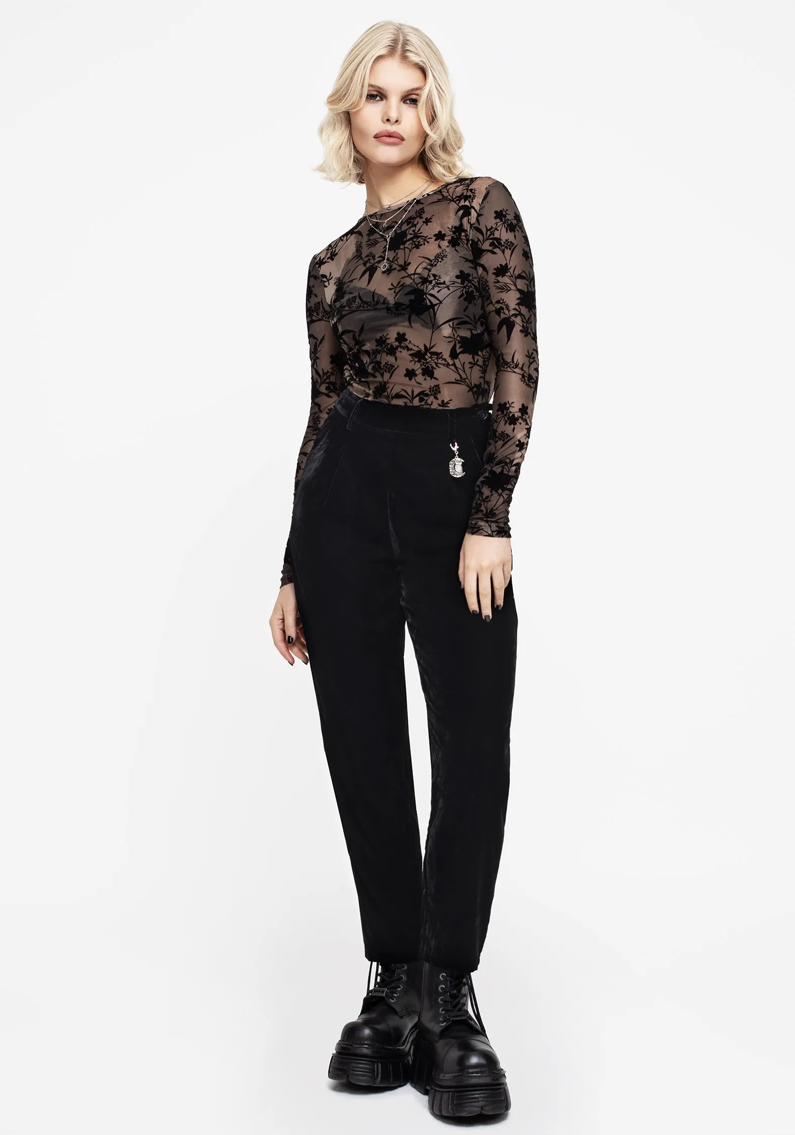 Shadow Velour Tapered Trousers Light Shape