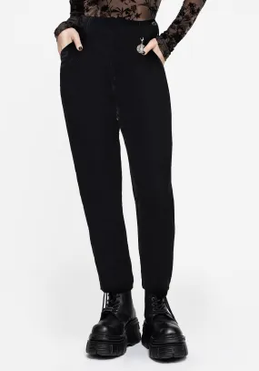 Tight Fit Clean Cut Shadow Velour Tapered Trousers