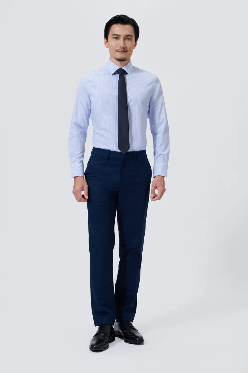 Supreme Cotton-Silk Dress Shirt | Blue Stripes 2740DK Job Interview quick dry