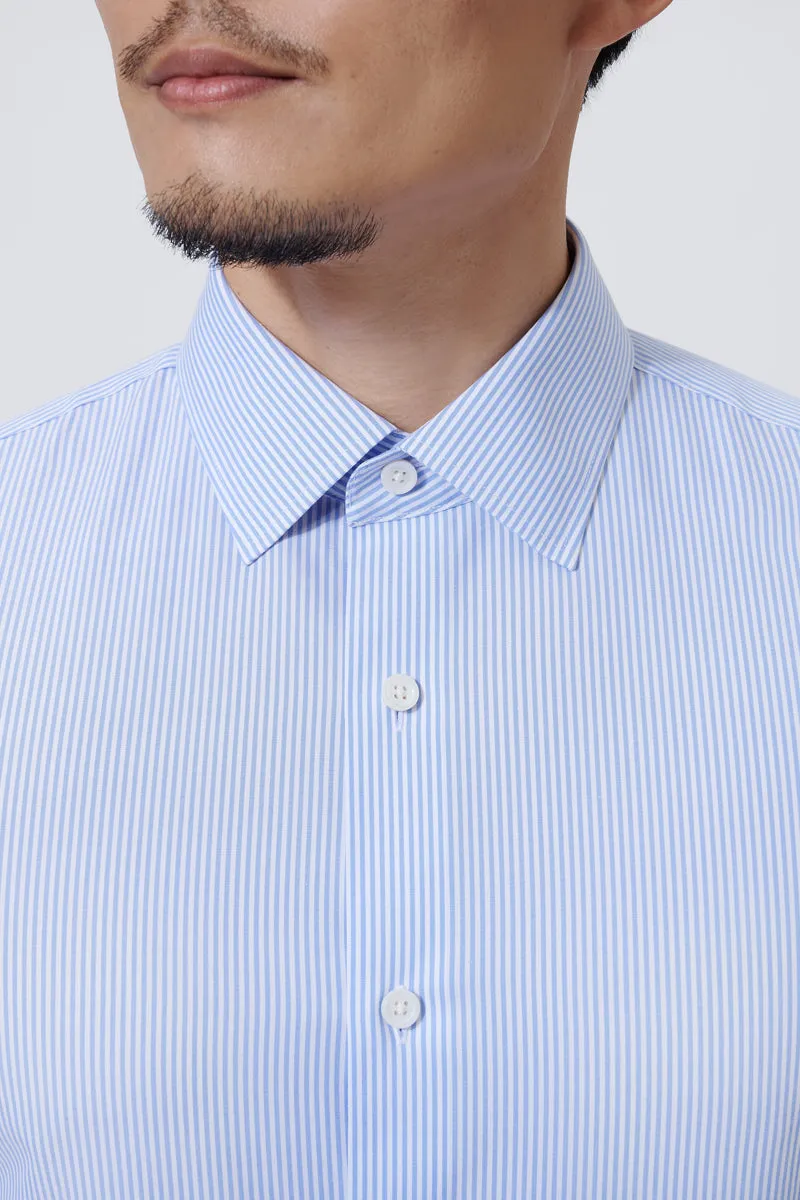 Supreme Cotton-Silk Dress Shirt | Blue Stripes 2740DK Stylish Element Customizable Option