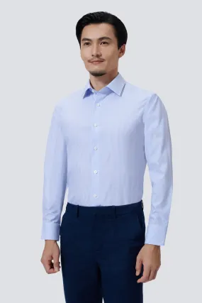 Supreme Cotton-Silk Dress Shirt | Blue Stripes 2740DK Weekend Adventure Autumn Look