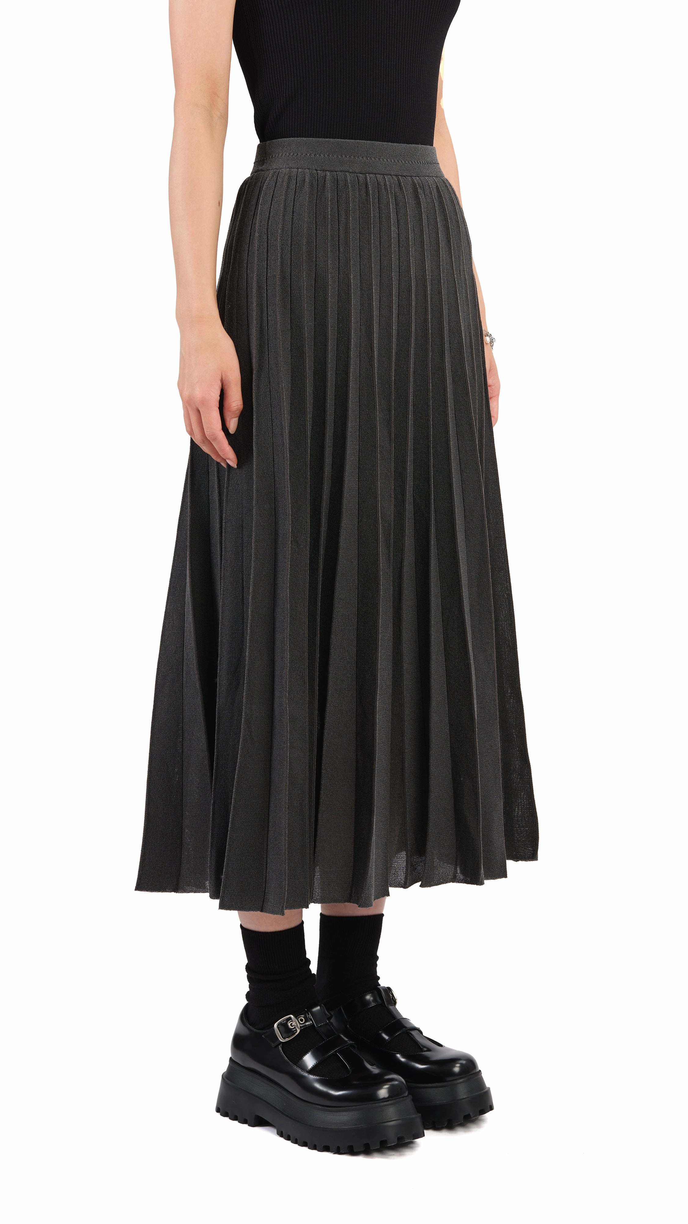 Cozy Outfit Adjustable Ties Sheer Knit Skirt