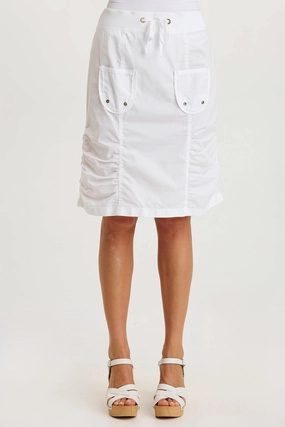 Tozie Poplin Ruched Panel Drawstring Mini Skirt Fade Resistant Cloth