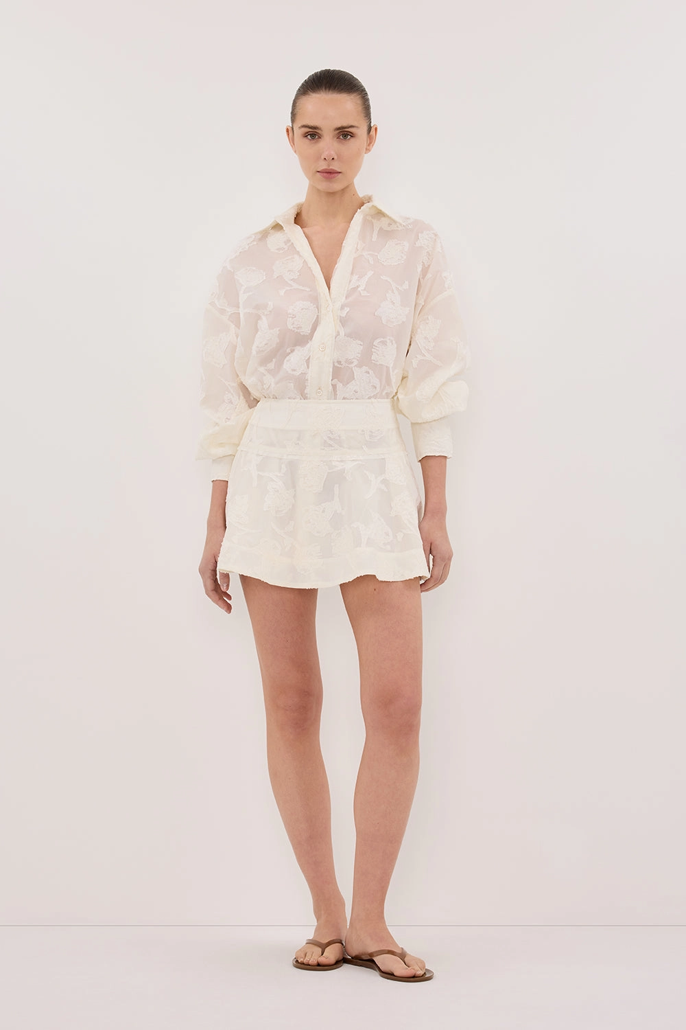 AZALEA OFF WHITE MINI SKIRT - PRE ORDER Innovative Fabric