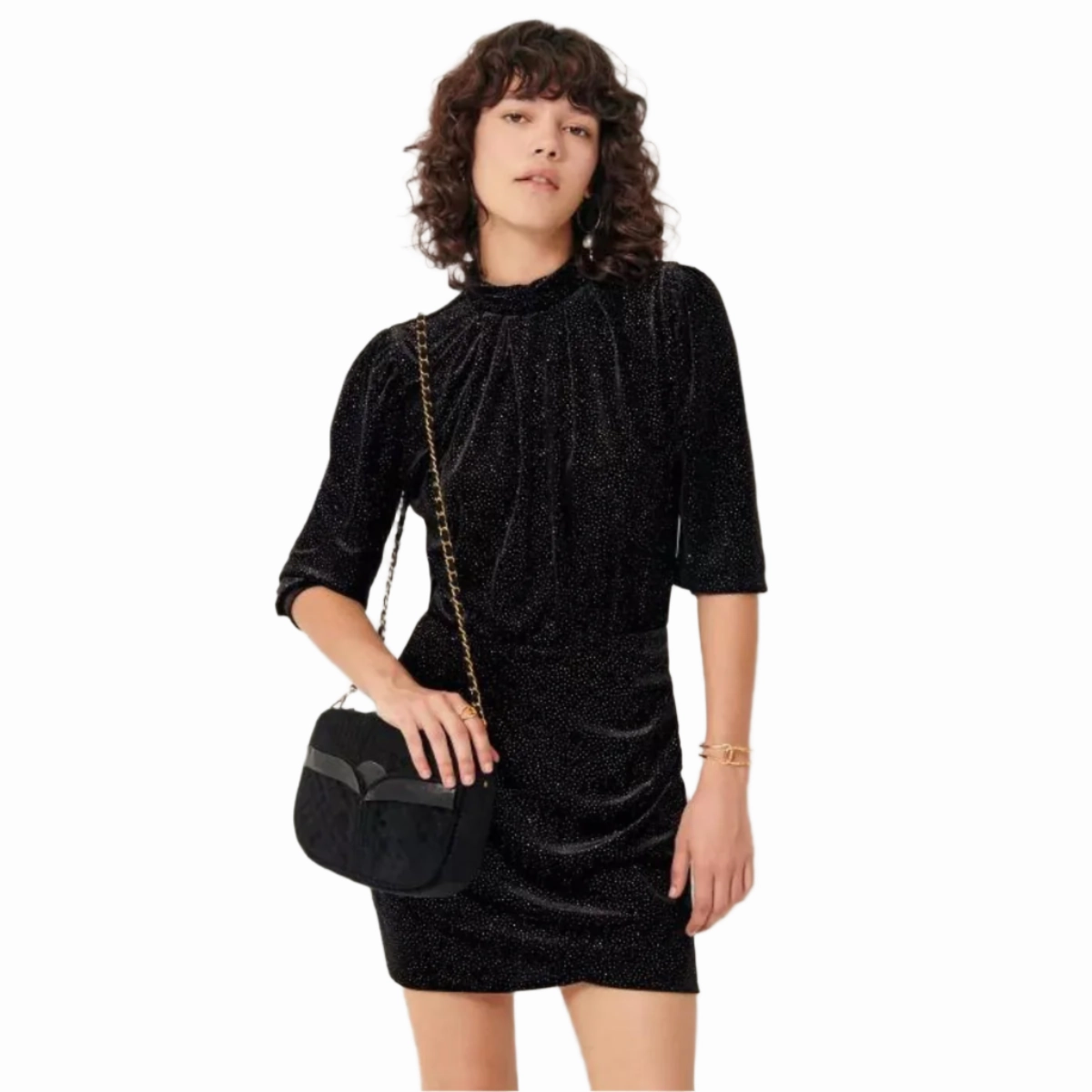 Short Frill Skirt Nighty Dress Easy Drape Neutral Tones