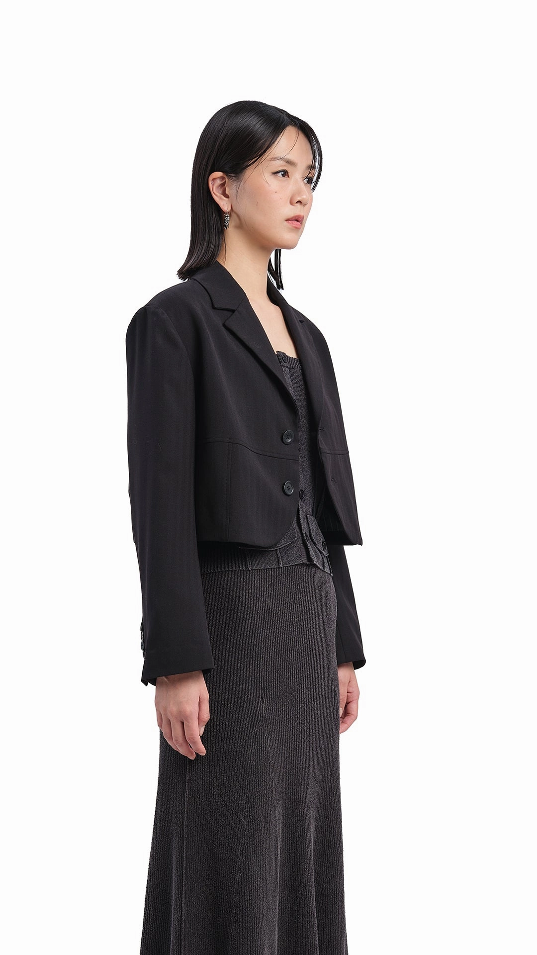 Short Suit Jacket Belted Waist Elegant Styling