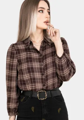 Adra Check Button Up Shirt Anti Static Treatment