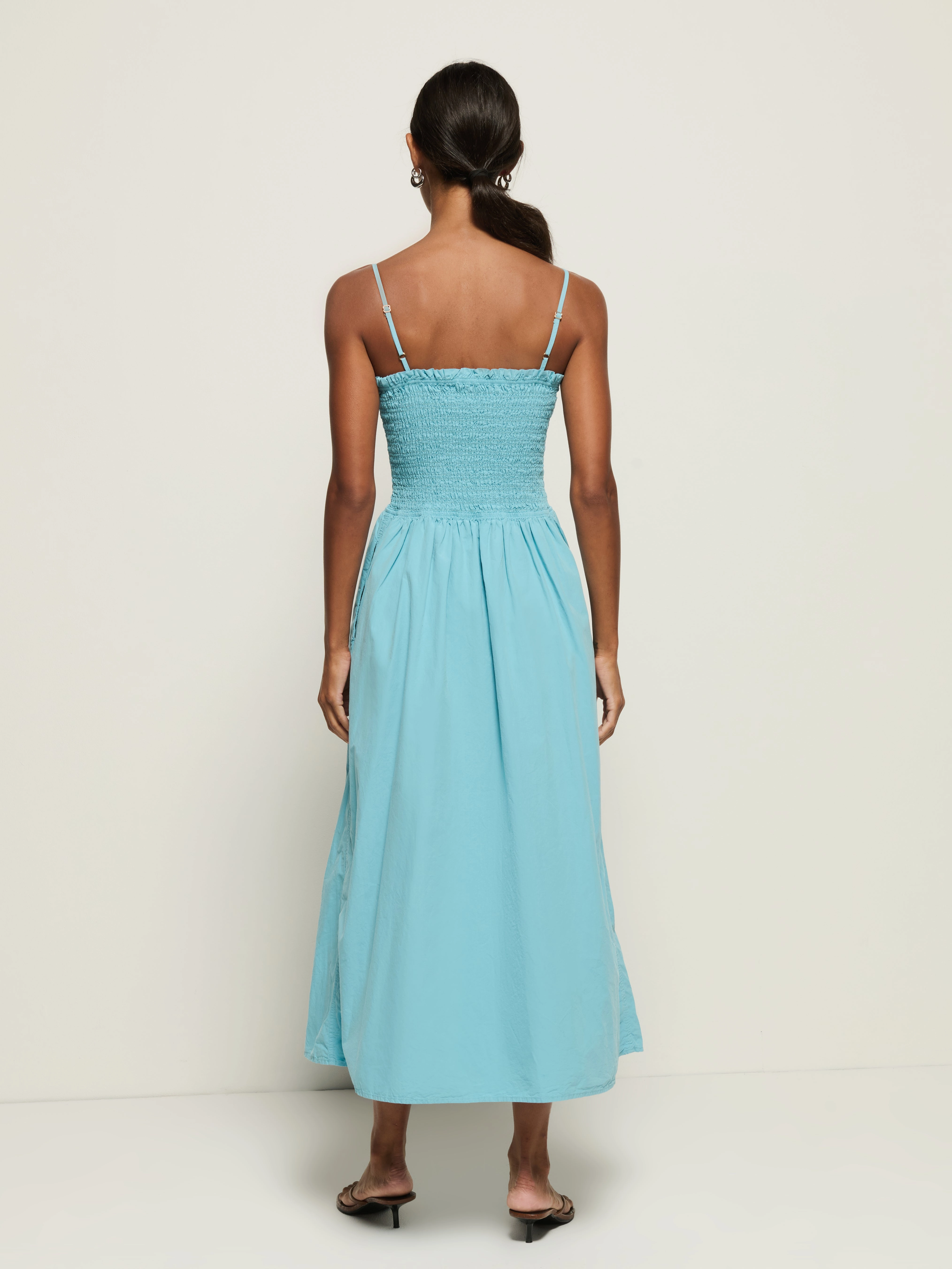 Fresh Palette Coral Soft Sibelle Smocked Midi