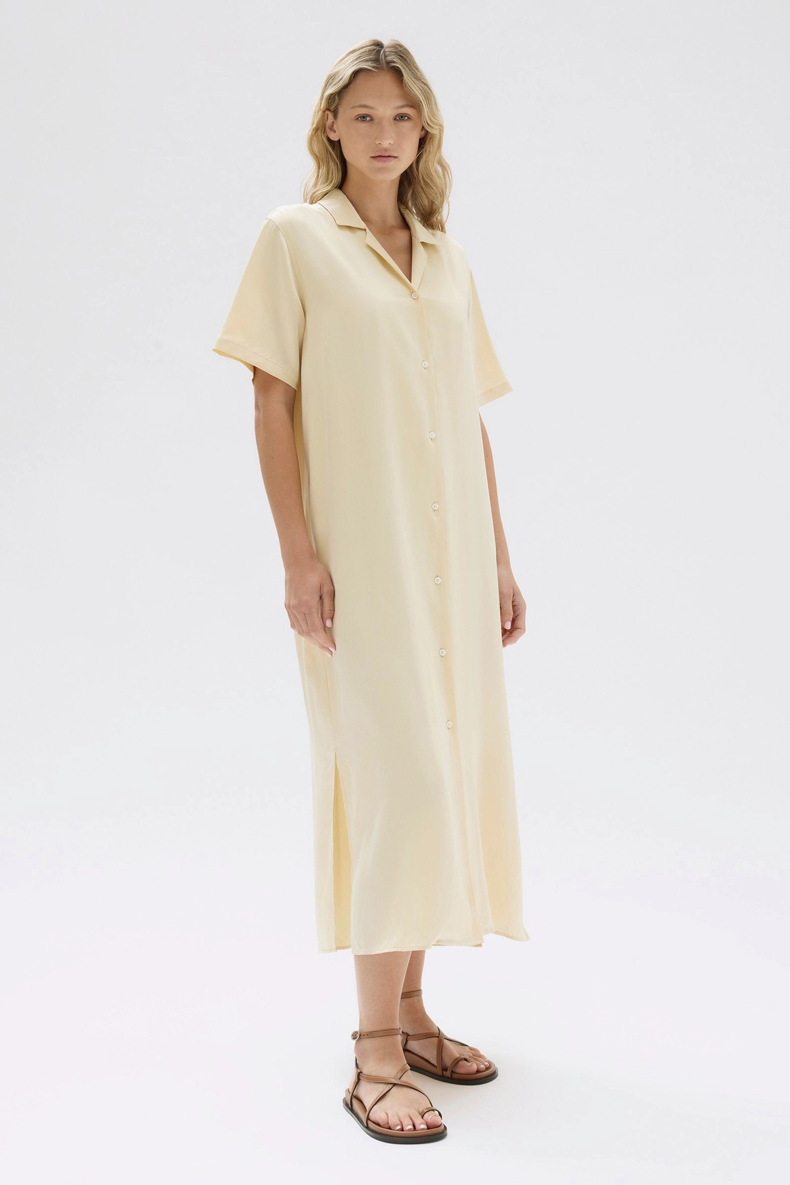Silk Resort Shirt Dress Easy Match