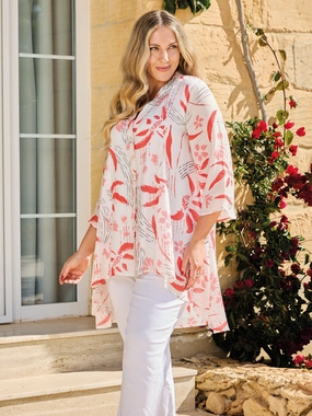 Heidy Crinkle Shirt - Red Leaf Airy Mesh Lining