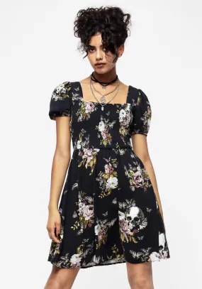 Revival Floral Puff Sleeve Shirred Mini Dress Night Ready Minimal Harmony
