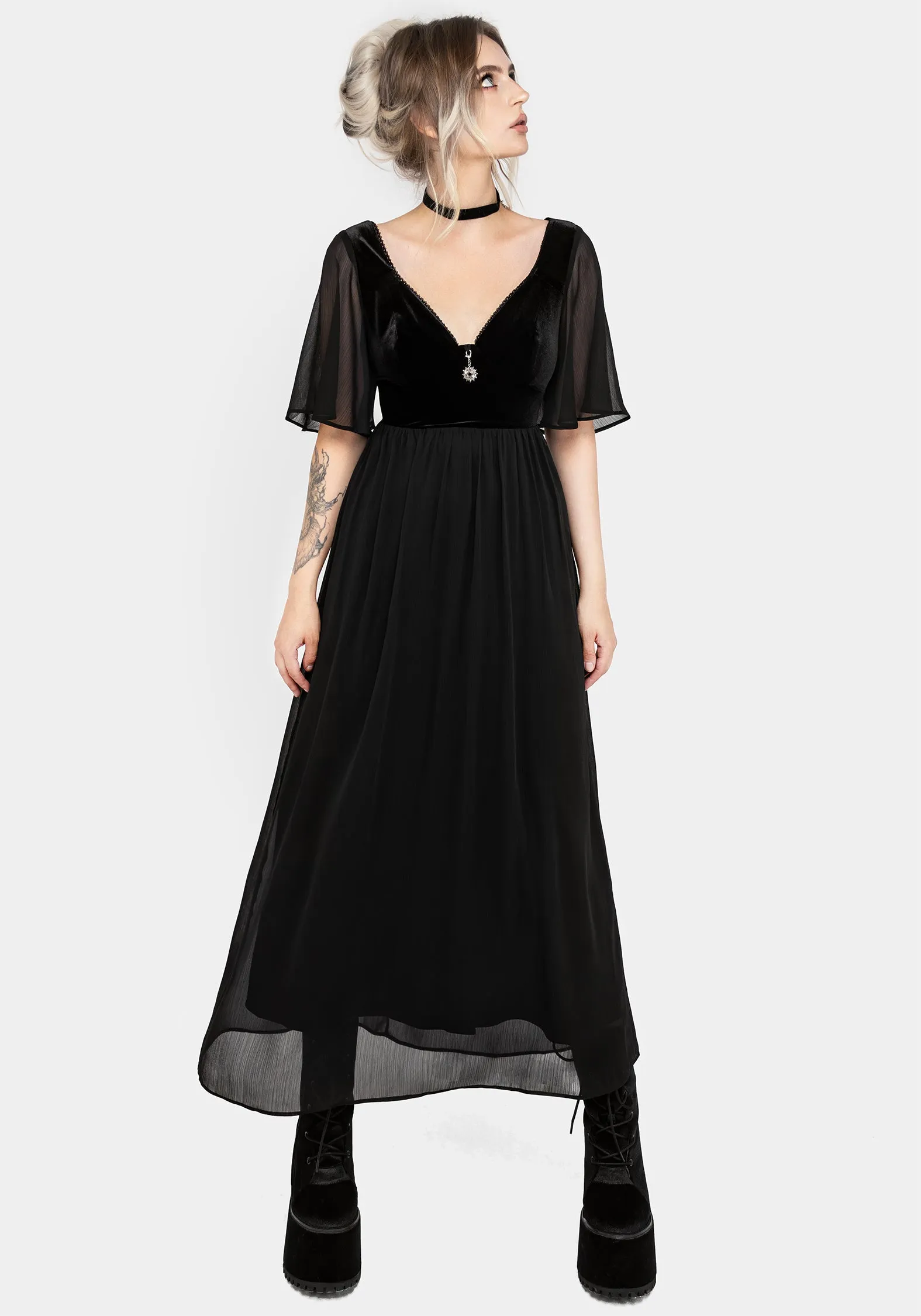 Oculist Chiffon Maxi Dress Light Motion