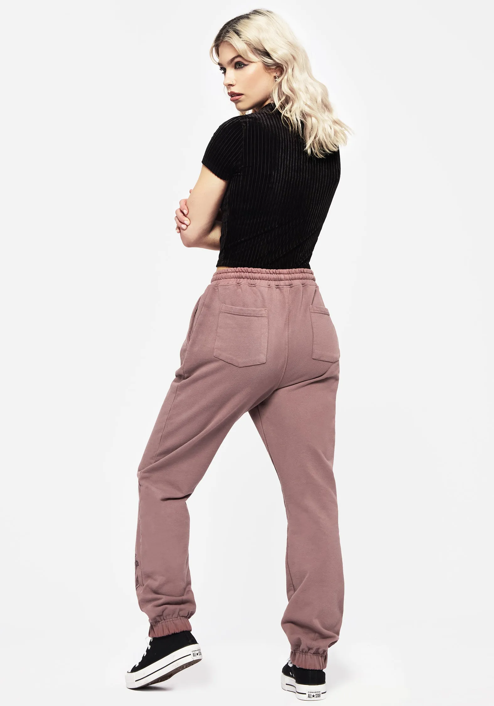 Corvus Graphic Print Tapered Cuffed Jogger Sweat Pants Gym Active Pants