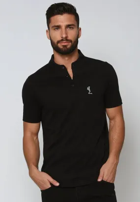ESSENTIAL ORSON BLACK POLO SHIRT tailored look