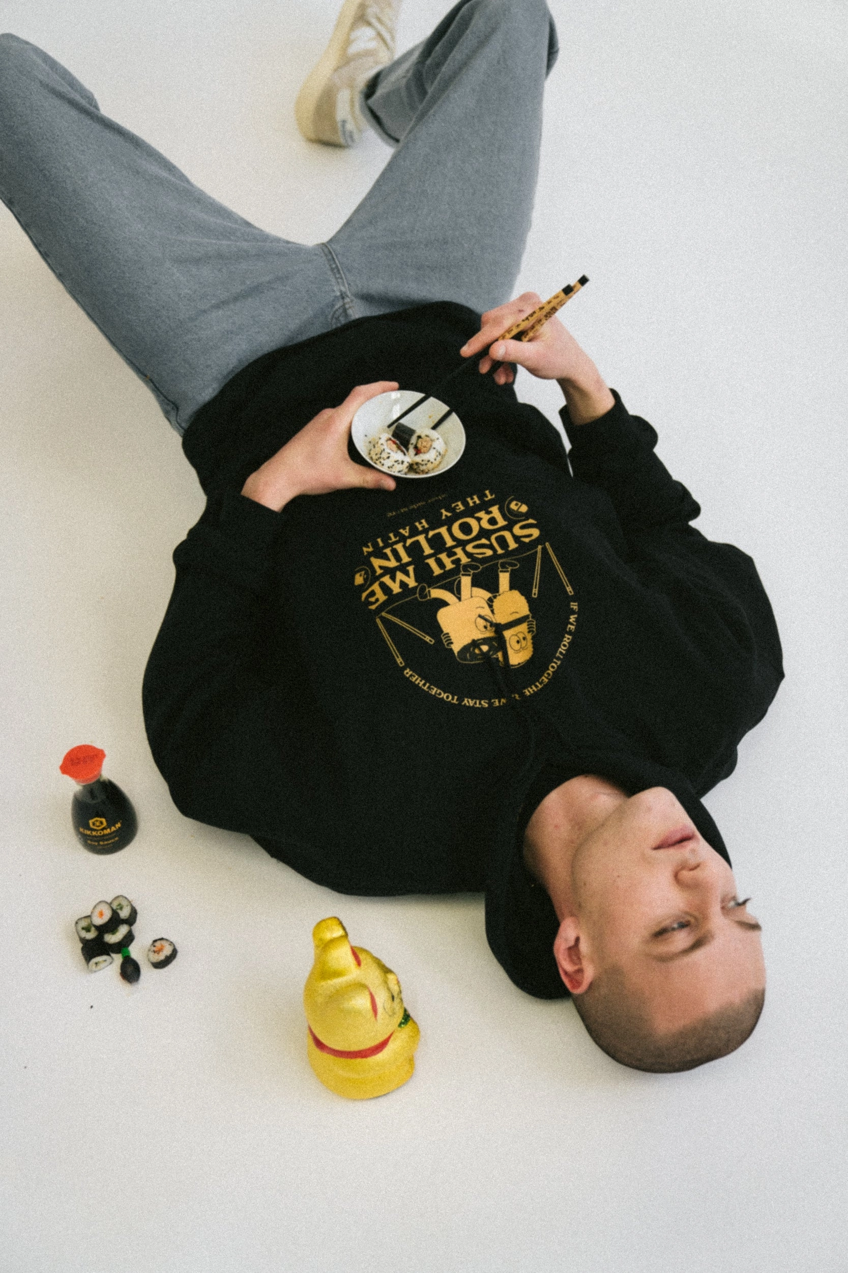 Other Side Store 'Sushi Me Rollin' Hoodie - Black Fashion Edge Leisure Wear