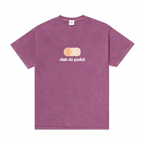 Minimal Comfort Wear Easter Club de Padel 'Vibora' Vintage Washed Tee - Burgundy