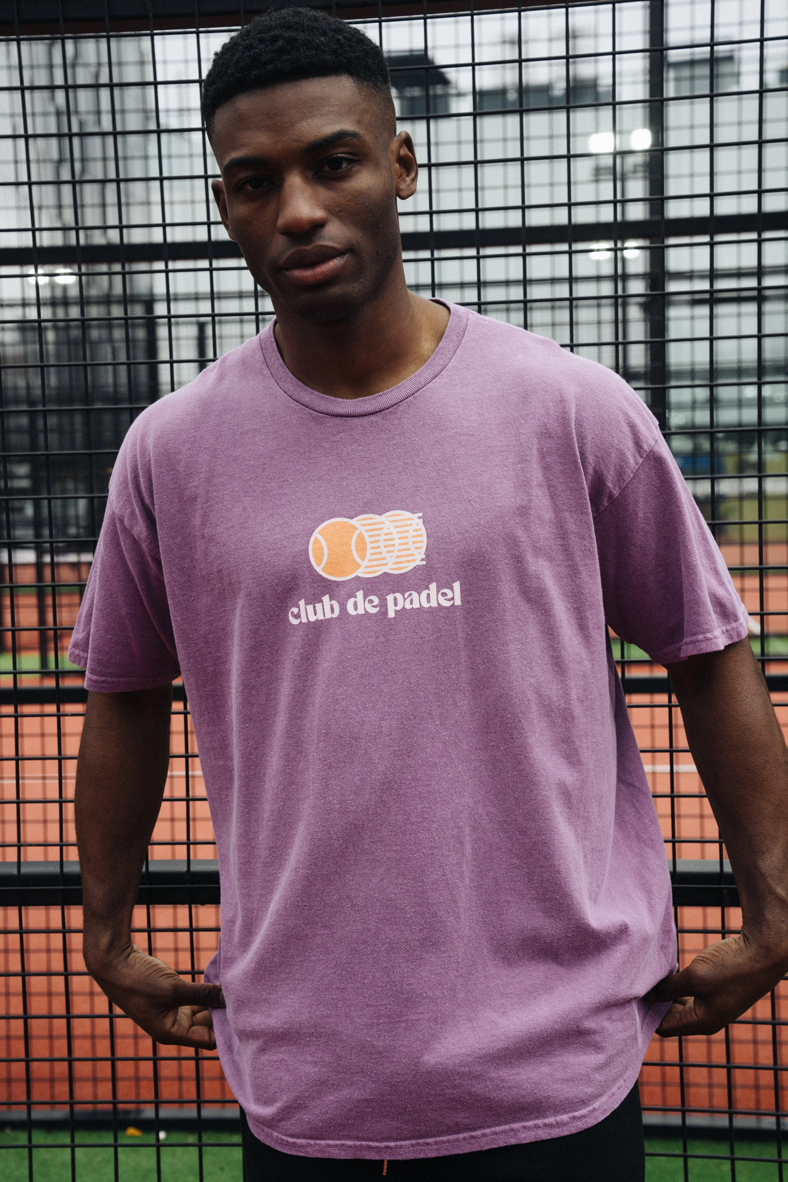 Moisture Wicking Technology Stretch Jersey Knit Club de Padel 'Vibora' Vintage Washed Tee - Burgundy