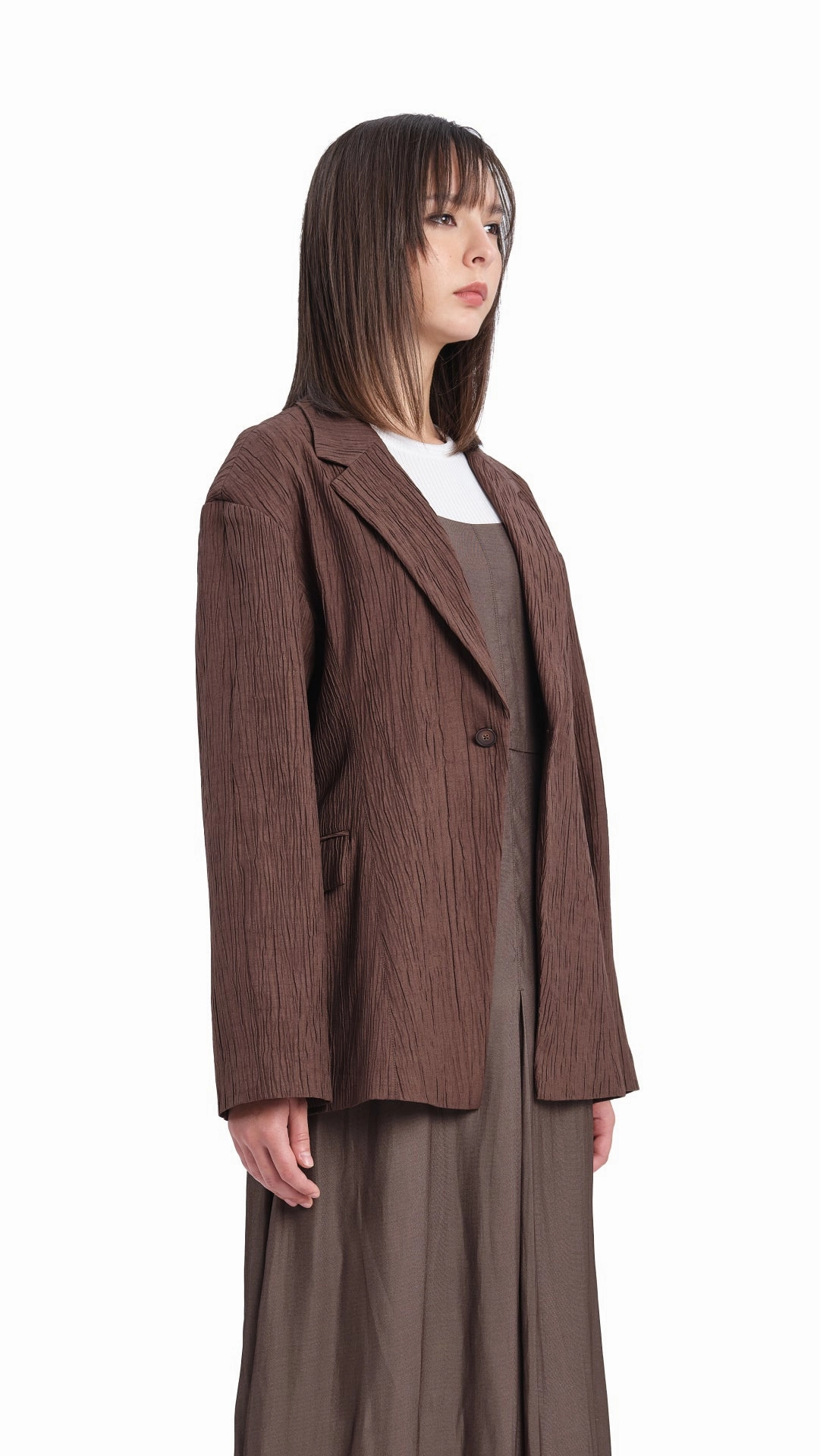 Single Breasted Slim Cut Blazer StretchableMaterial Ultra Light Packable