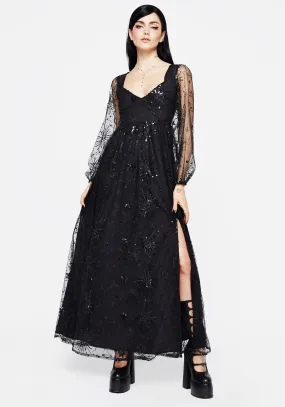 Sirius Sequined Faux Wrap Maxi Gown Vibrant pattern