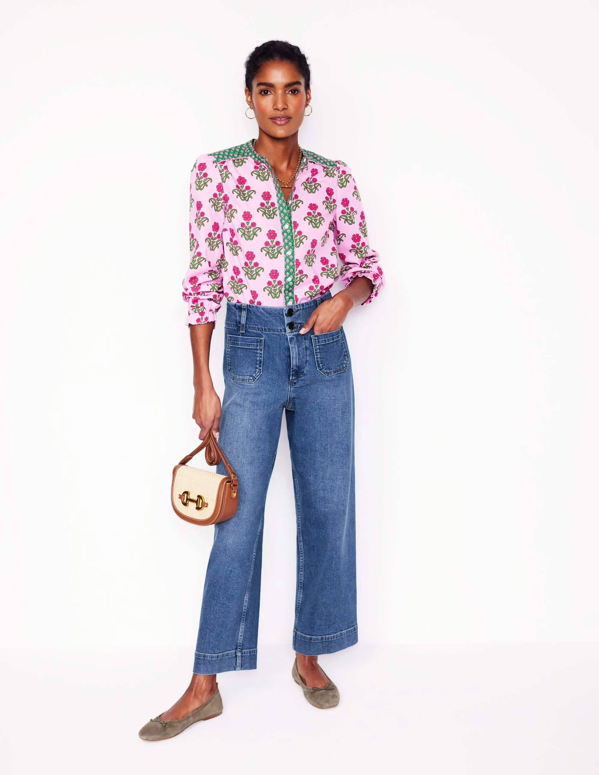 Primrose Patch Pocket Jeans-Light Vintage Soft Waistband Ultra Soft