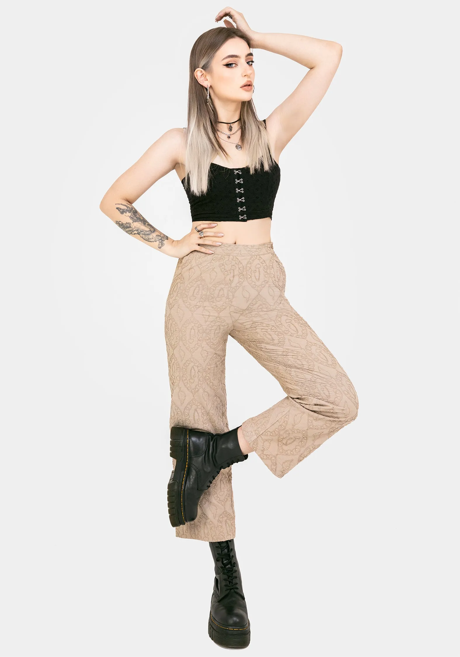 Stretch Motion Suma Cotton Textured Pull On Tapered Trouser