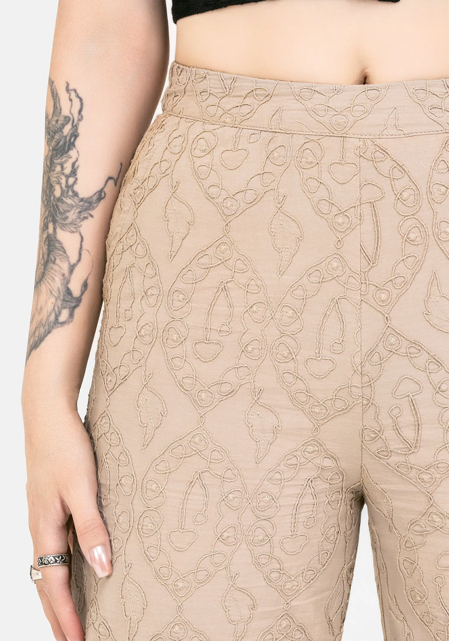 Suma Cotton Textured Pull On Tapered Trouser Breathable layers