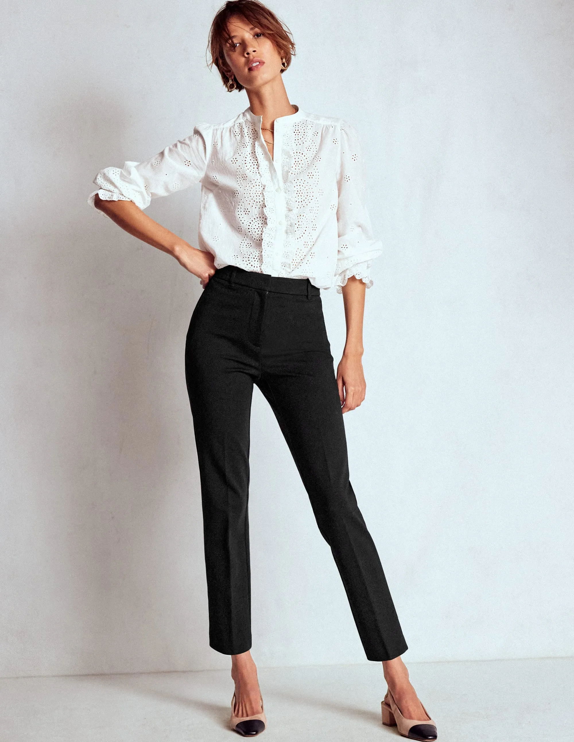Long Wear Casual Comfort Wear Highgate Ponte Trousers-Black
