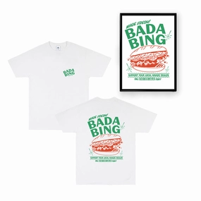sporty and comfortable Bada Bing x UN:IK 'Fresh Hoagie' Tee & Print Bundle - White