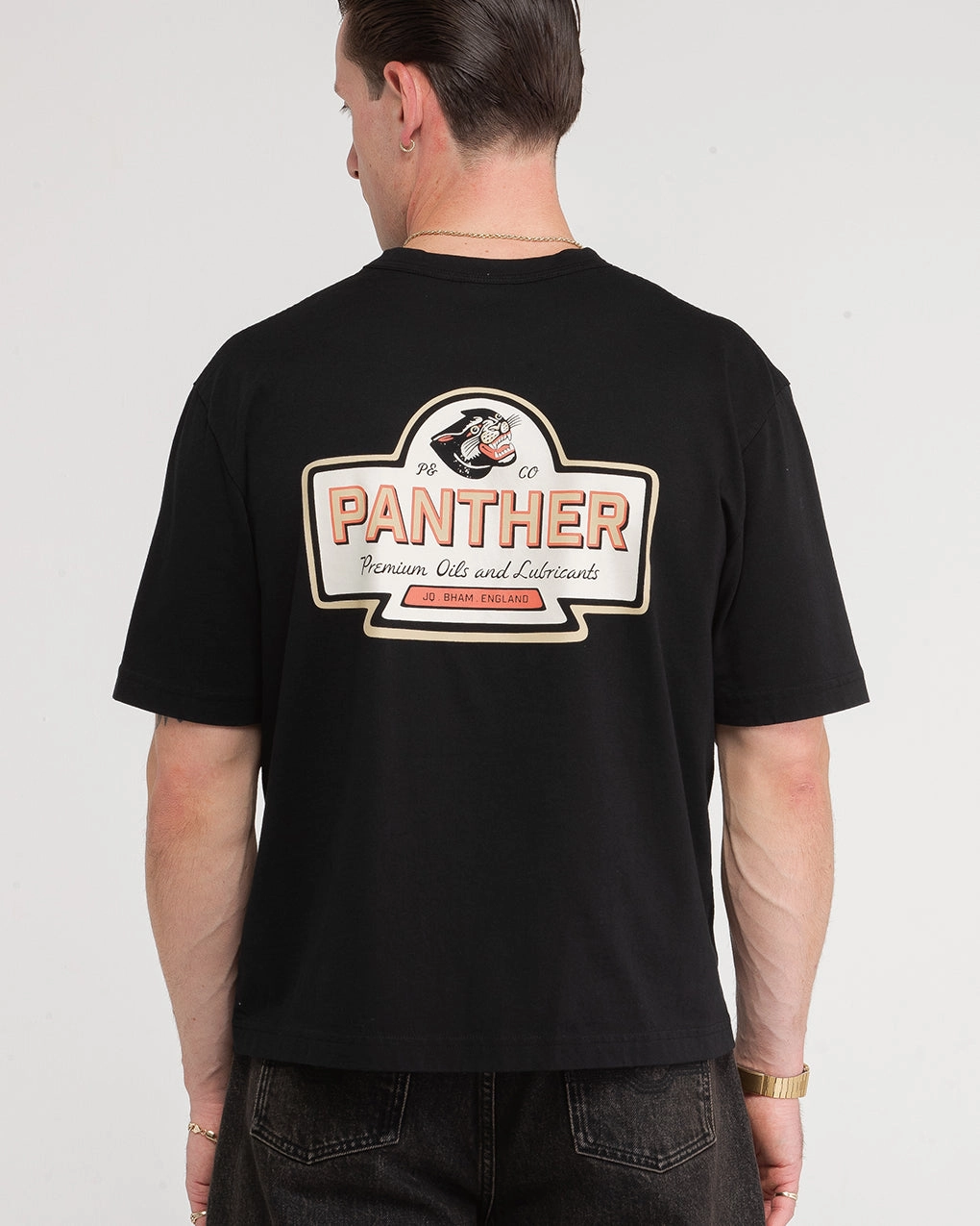 Panther Oils Boxy T-Shirt - Washed Black Vintage Look