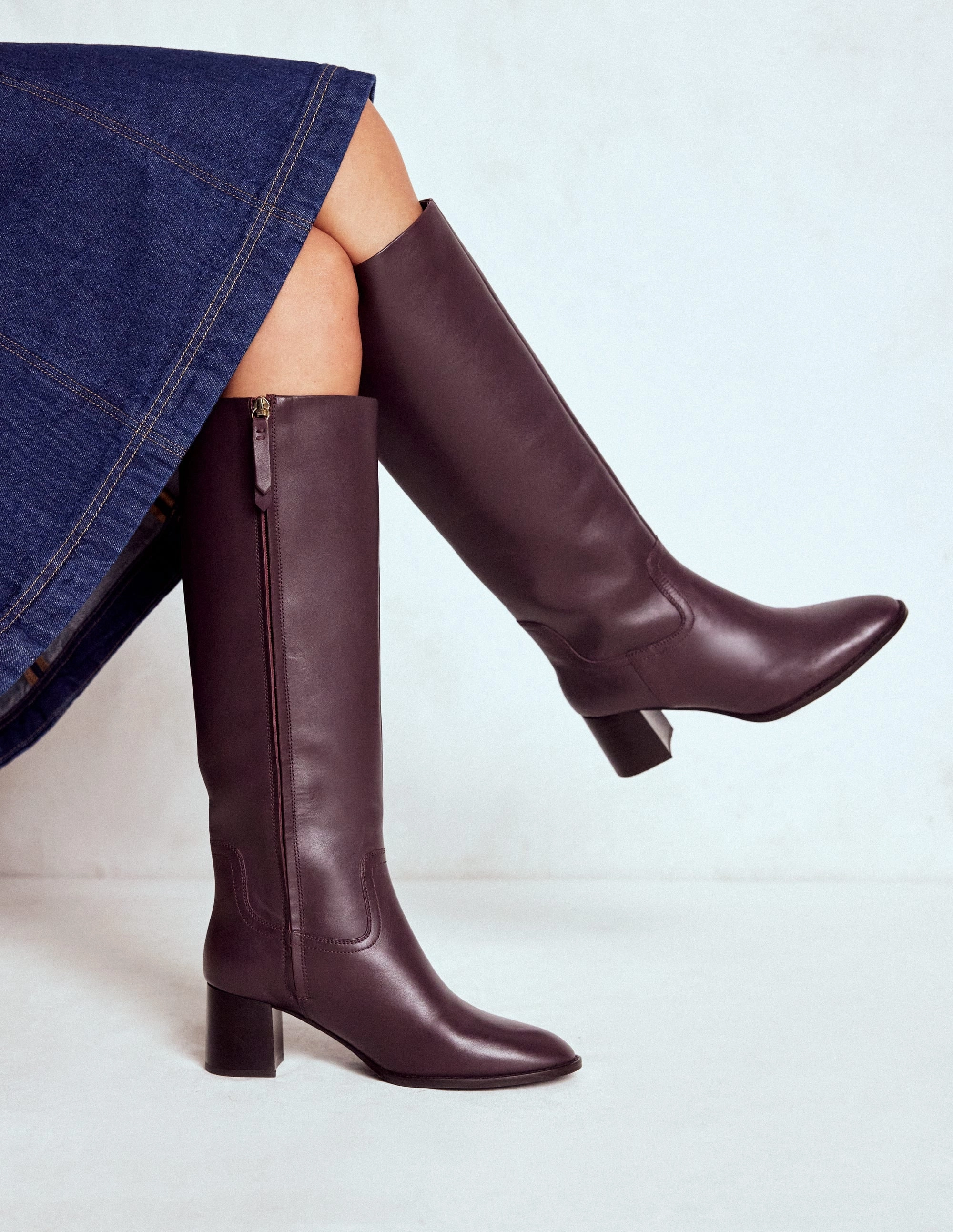 All Weather Urban Traveler Minimalist Skye Smart Knee Boots-Dark Cherry