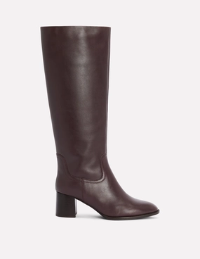 Transitional Style Velvet Texture Skye Smart Knee Boots-Dark Cherry